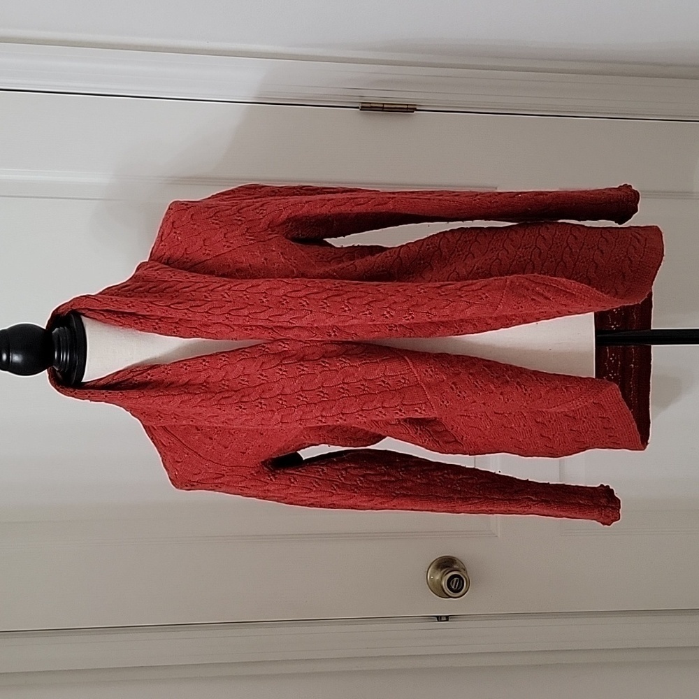 Cynthia Rowley Size Unknown Burnt Orange Open Cardigan Sweater, Long Sleeve, GUC